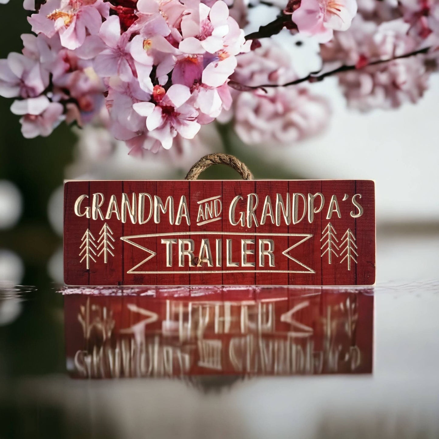Grandma and Grandpa's sign with red background