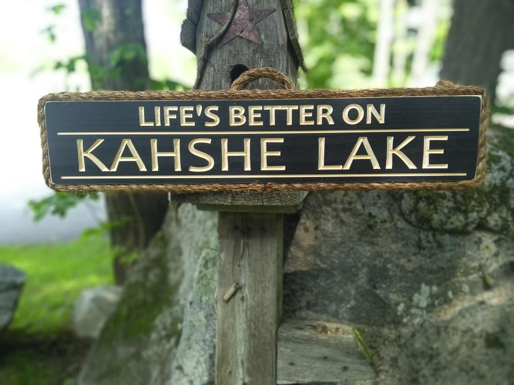 Life is Better Lake Sign - Maison Muskoka