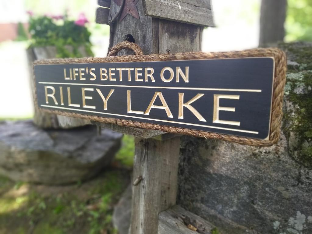 Life is Better Lake Sign - Maison Muskoka