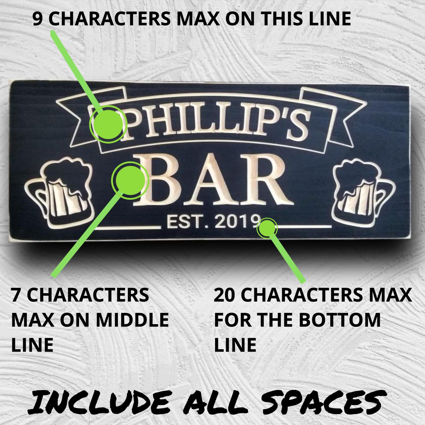 Bar Sign with Beer Mugs