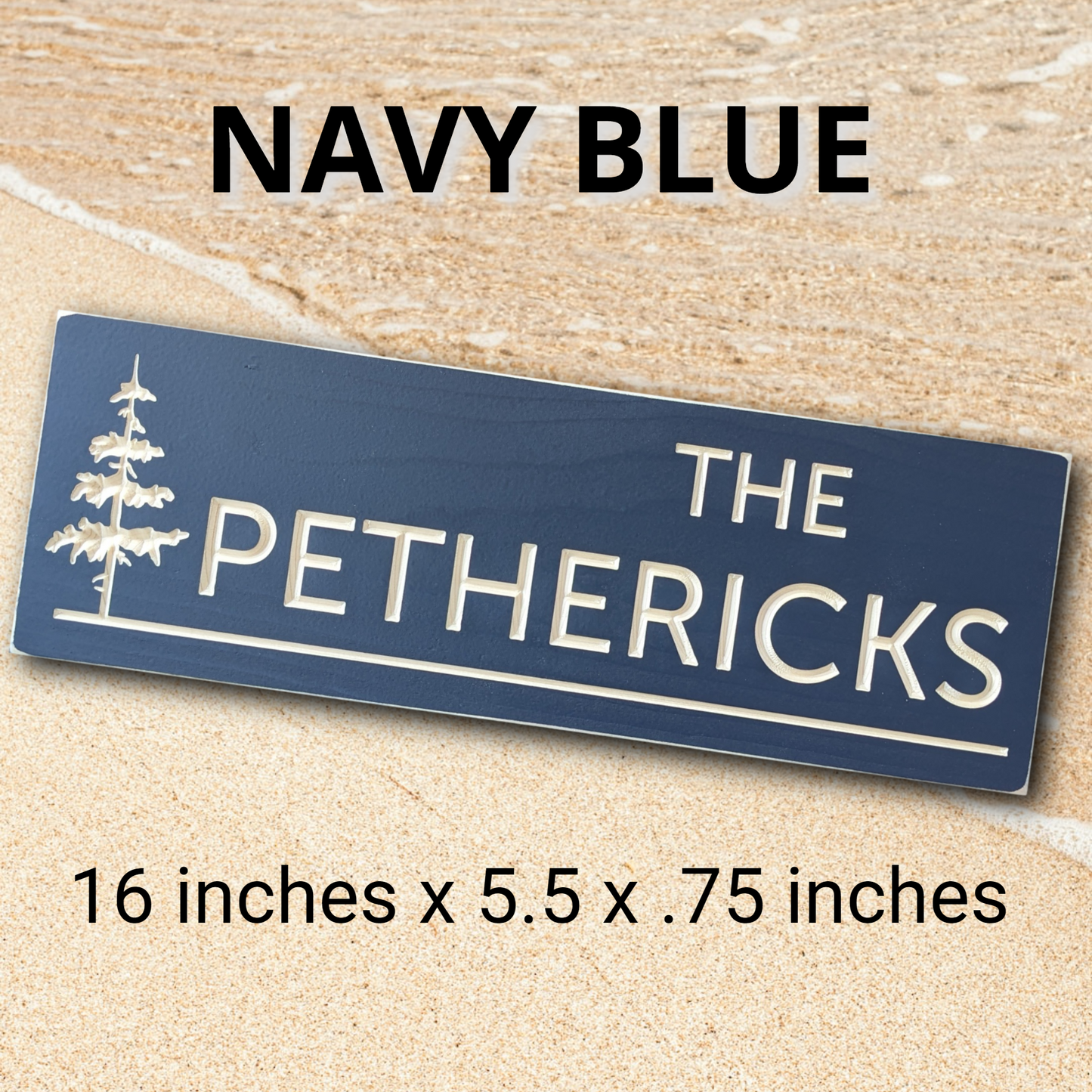 Minimalistic Modern Name Sign in Navy Blue