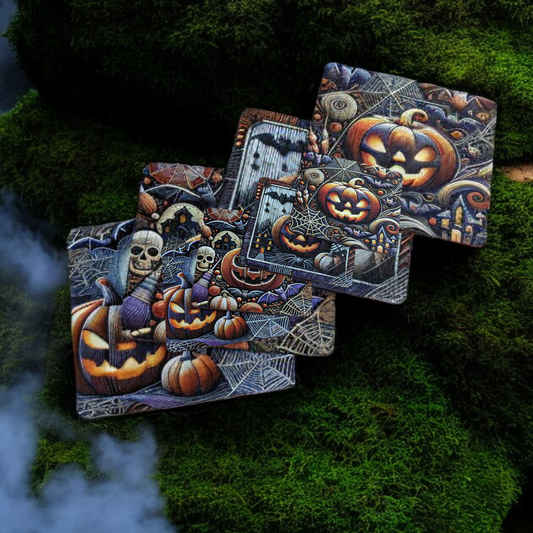 Halloween Scary Pumpkin Coaster Set