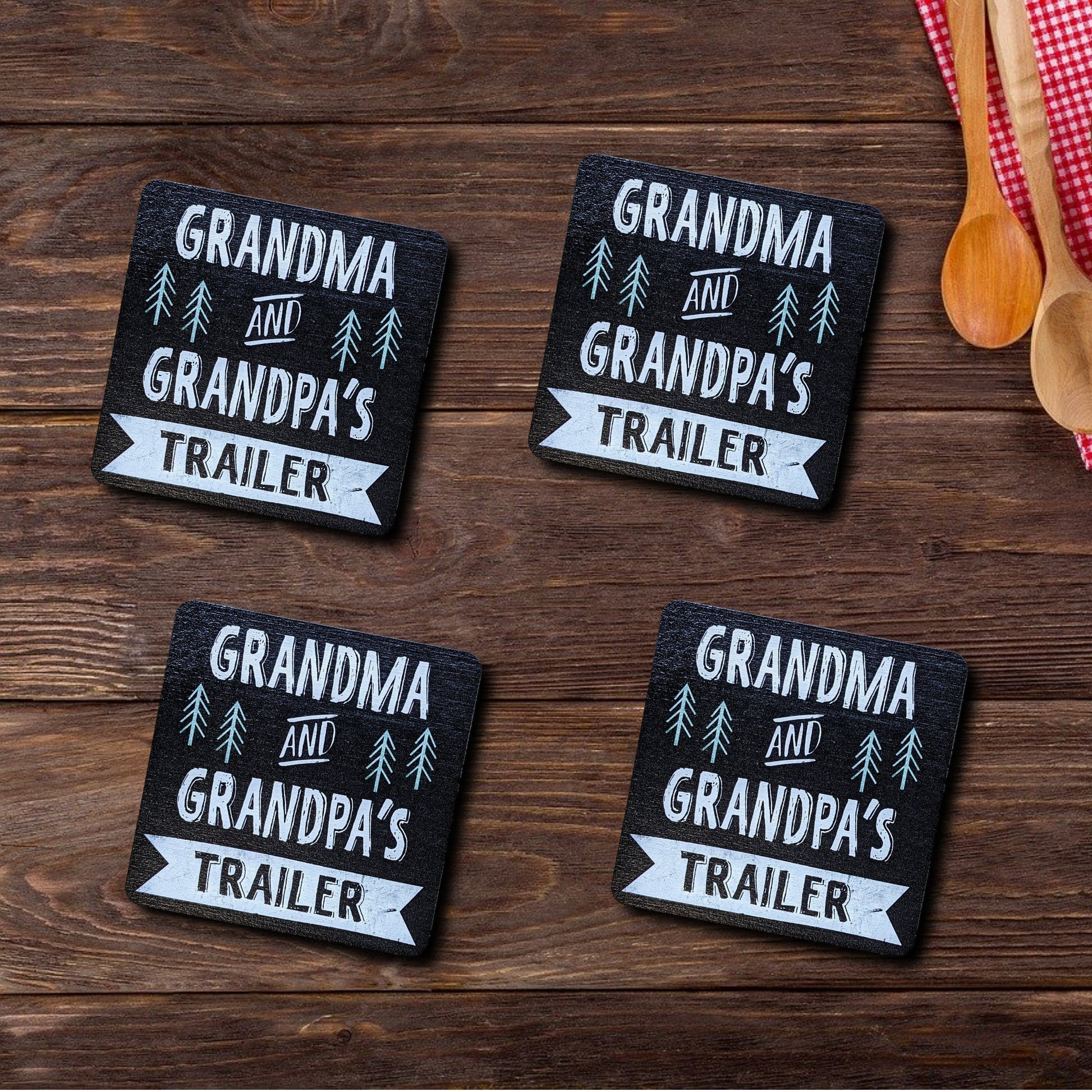 Personalized grandparents Coasters for the trailer, camper or RV Gifts for friends, gifts for mom, gifts for sister,gift for couples