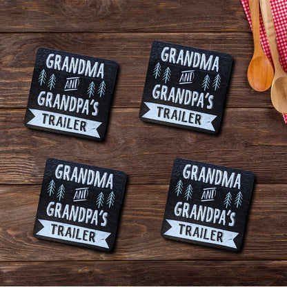 Personalized grandparents Coasters for the trailer, camper or RV Gifts for friends, gifts for mom, gifts for sister,gift for couples