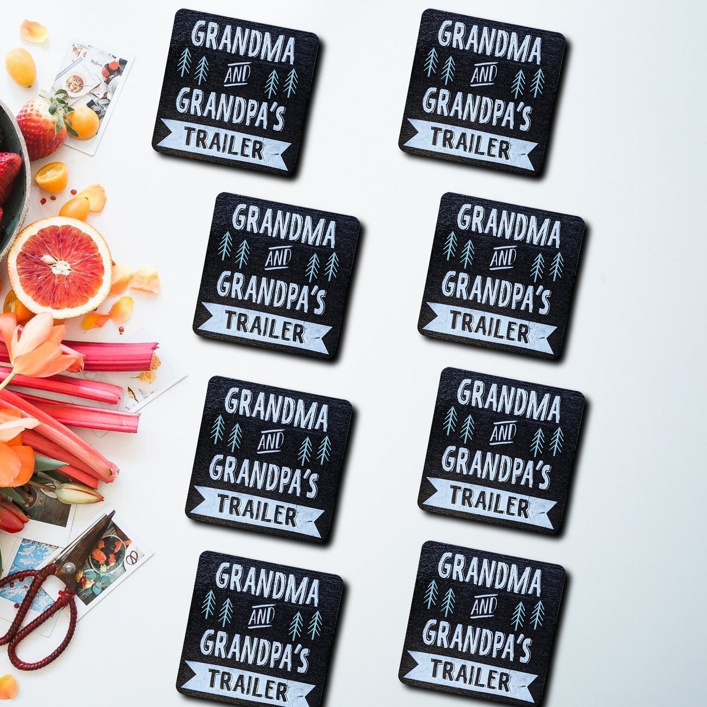 Personalized grandparents Coasters for the trailer, camper or RV Gifts for friends, gifts for mom, gifts for sister,gift for couples