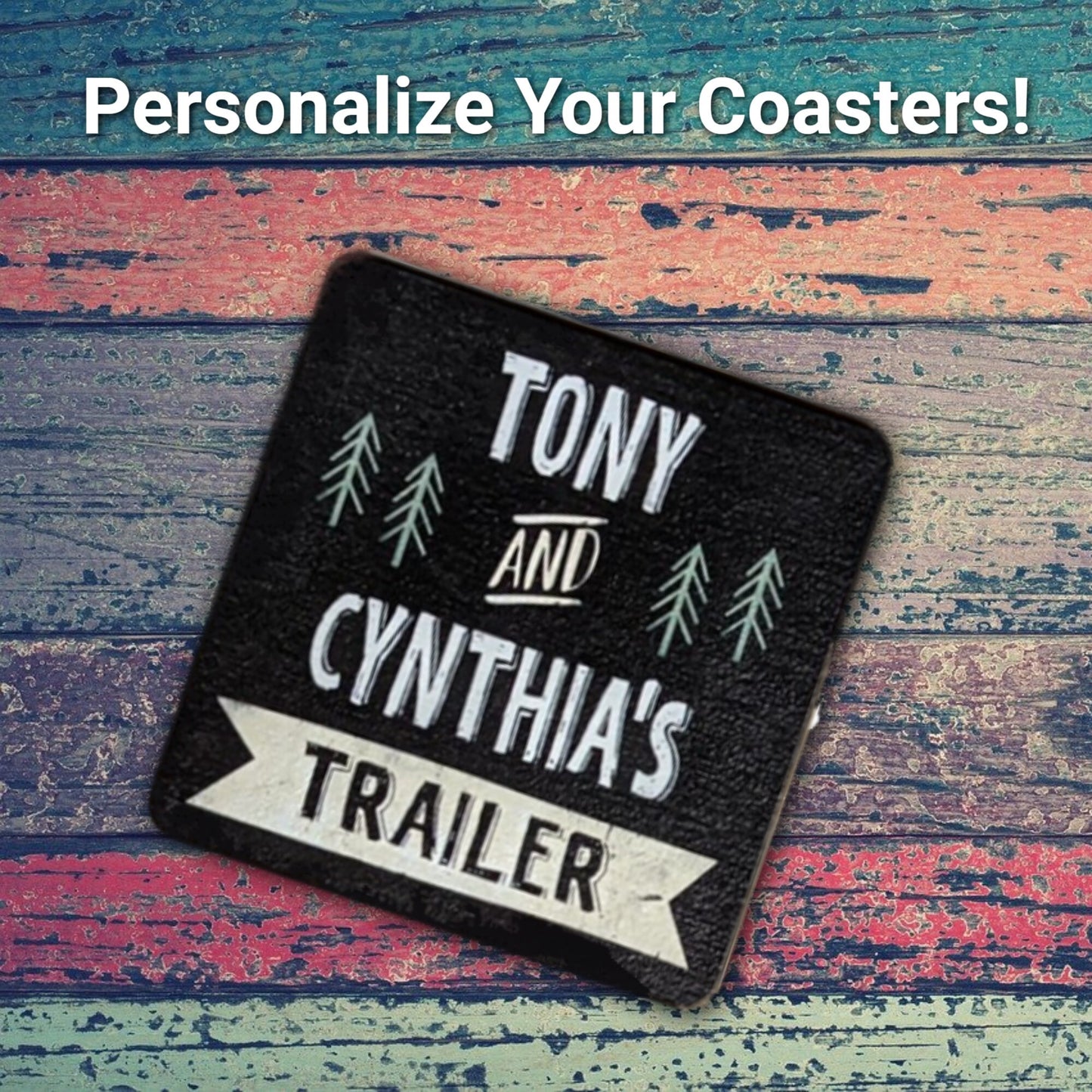 Personalized grandparents Coasters for the trailer, camper or RV Gifts for friends, gifts for mom, gifts for sister,gift for couples