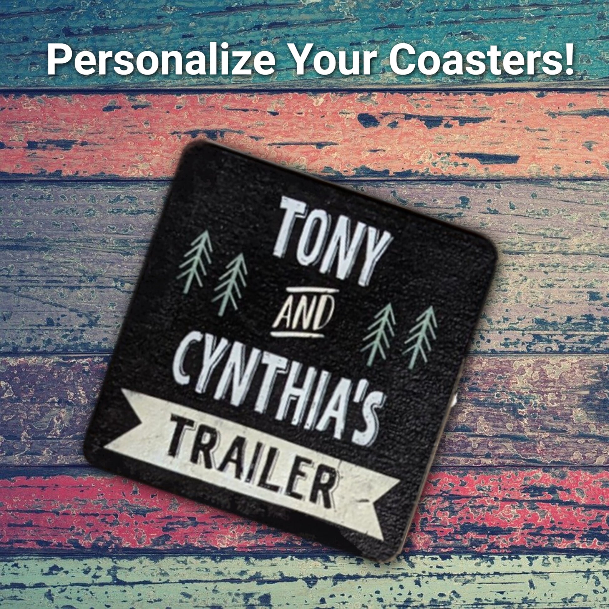 Personalized grandparents Coasters for the trailer, camper or RV Gifts for friends, gifts for mom, gifts for sister,gift for couples