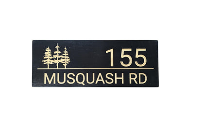 House number,Home address wood sign,carved wooden cottage sign with pine trees, Christmas gift,modern driveway name sign