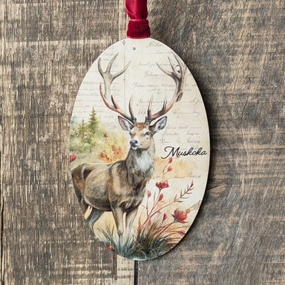 Muskoka Deer Ornament – Rustic Canadian Christmas Decor