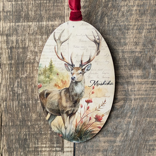 Muskoka Deer Ornament – Rustic Canadian Christmas Decor