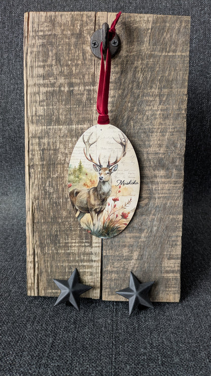 Muskoka Deer Ornament – Rustic Canadian Christmas Decor