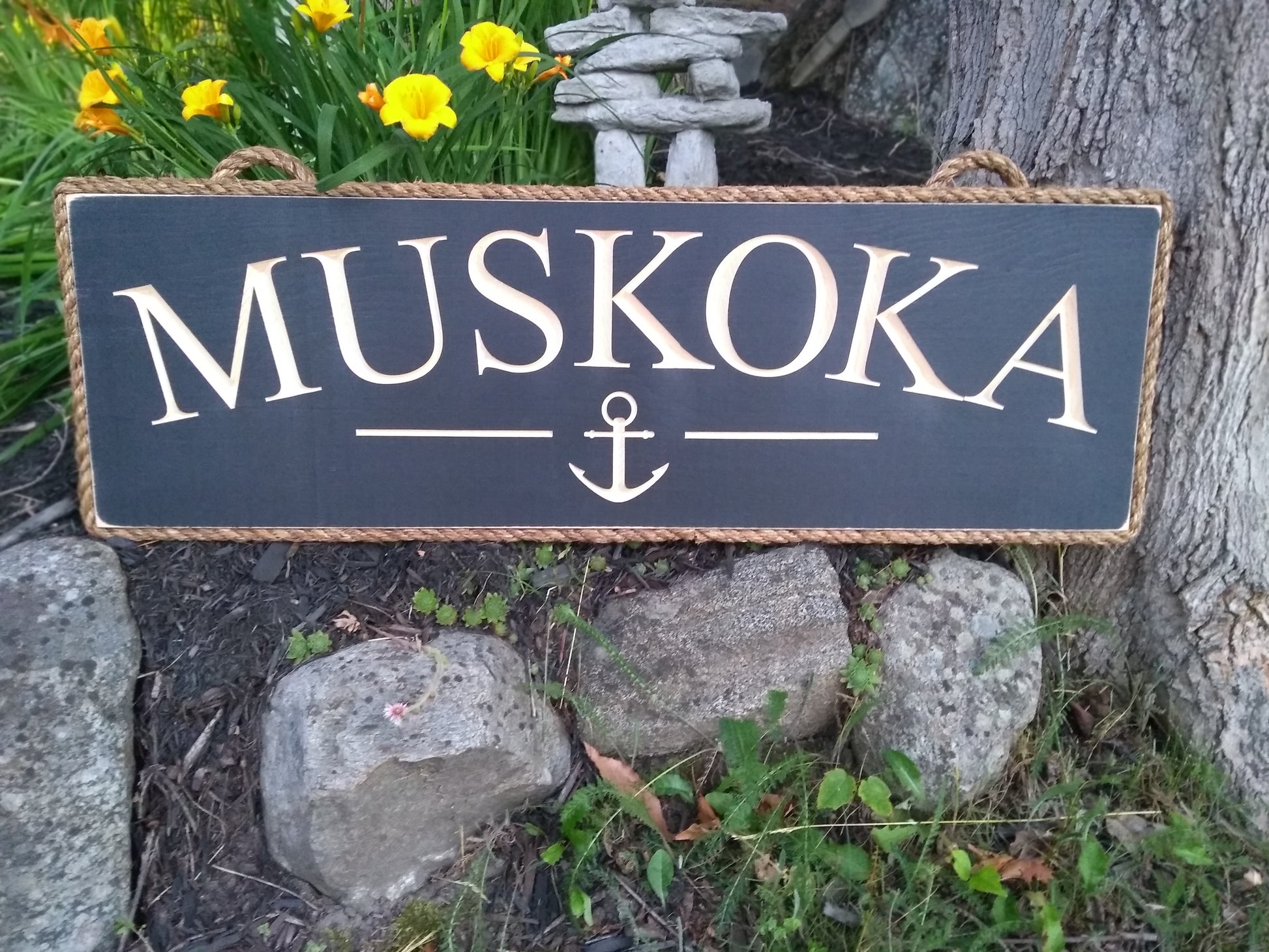 Muskoka Sign with Anchor - Maison Muskoka