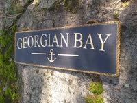 Georgian Bay Sign with Anchor - Maison Muskoka