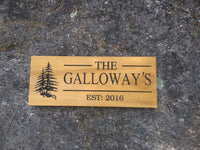 Cedar Road Sign, Rectangular With Tree and 2 Personalized lines - Maison Muskoka