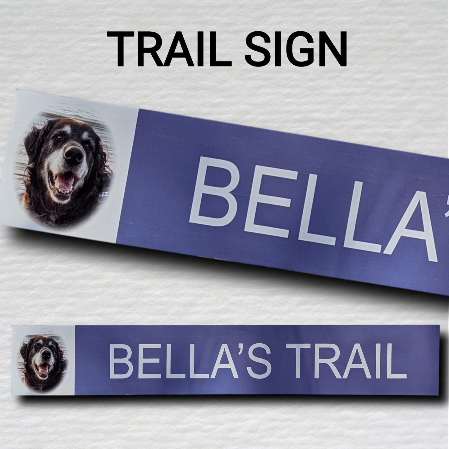 Memorial dog trail Sign with picture, custom pet name sign, hiking trail marker