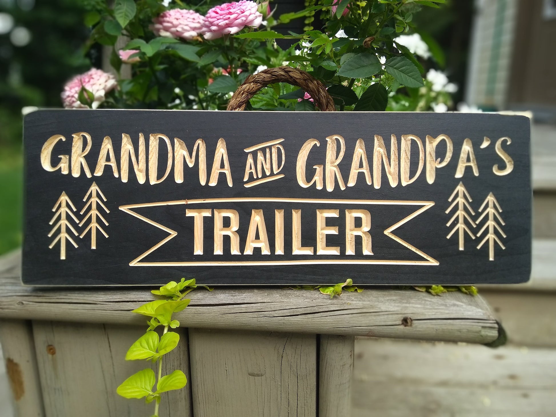 Grandma and Grandpa's sign, Personalized trailer sign, camping sign, Camping decor,grandparents sign,birthday gift, Christmas gift