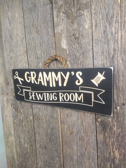 Personalized wood sign,wooden sewing room sign, Christmas gift, Grammy sign
