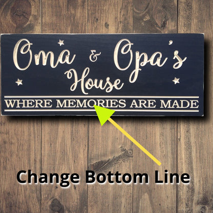 Oma and Opa's house sign, grandparents gifts, personalized gift for Mother's day