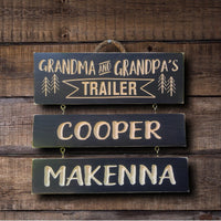 Wooden Name boards for Trailer Signs, outdoor camping signs, Christmas gift