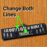 Grandma and Grandpa's sign, Personalized trailer sign, camping sign, grandparents sign