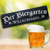 German wood welcome sign, Der Biergarten willkommen beer Wood Sign, father's day gift. wooden bar sign