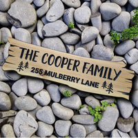 outdoor address Sign, cedar custom wood house sign, personalized wooden cottage sign
