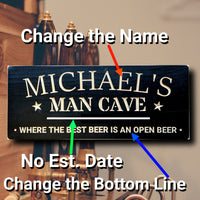 custom Man Cave sign with name, gift for him, Christmas gift, wooden personalized home décor
