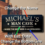 custom Man Cave sign with name, gift for him, Christmas gift, wooden personalized home décor
