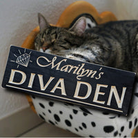 Wood sign, Diva Den, mother's day gift, Carved wooden sign, gift for her