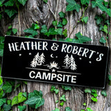 Wooden Campsite Sign, personalized name wood sign, custom camping sign