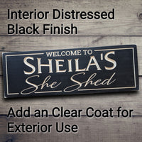 Welcome Sign, Mother's day gift, personalized wood she shed sign, customize with your name