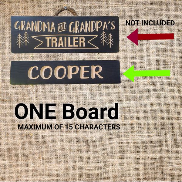Wooden Name boards for Trailer Signs, outdoor camping signs, Christmas gift