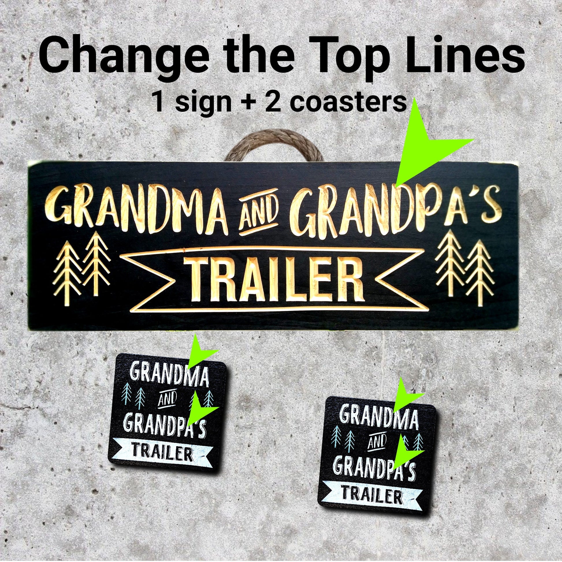 Custom Wood trailer coaster, custom wood signs, grandparents gift, Christmas gift