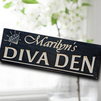 Wood sign, Diva Den, mother's day gift, Carved wooden sign, gift for her
