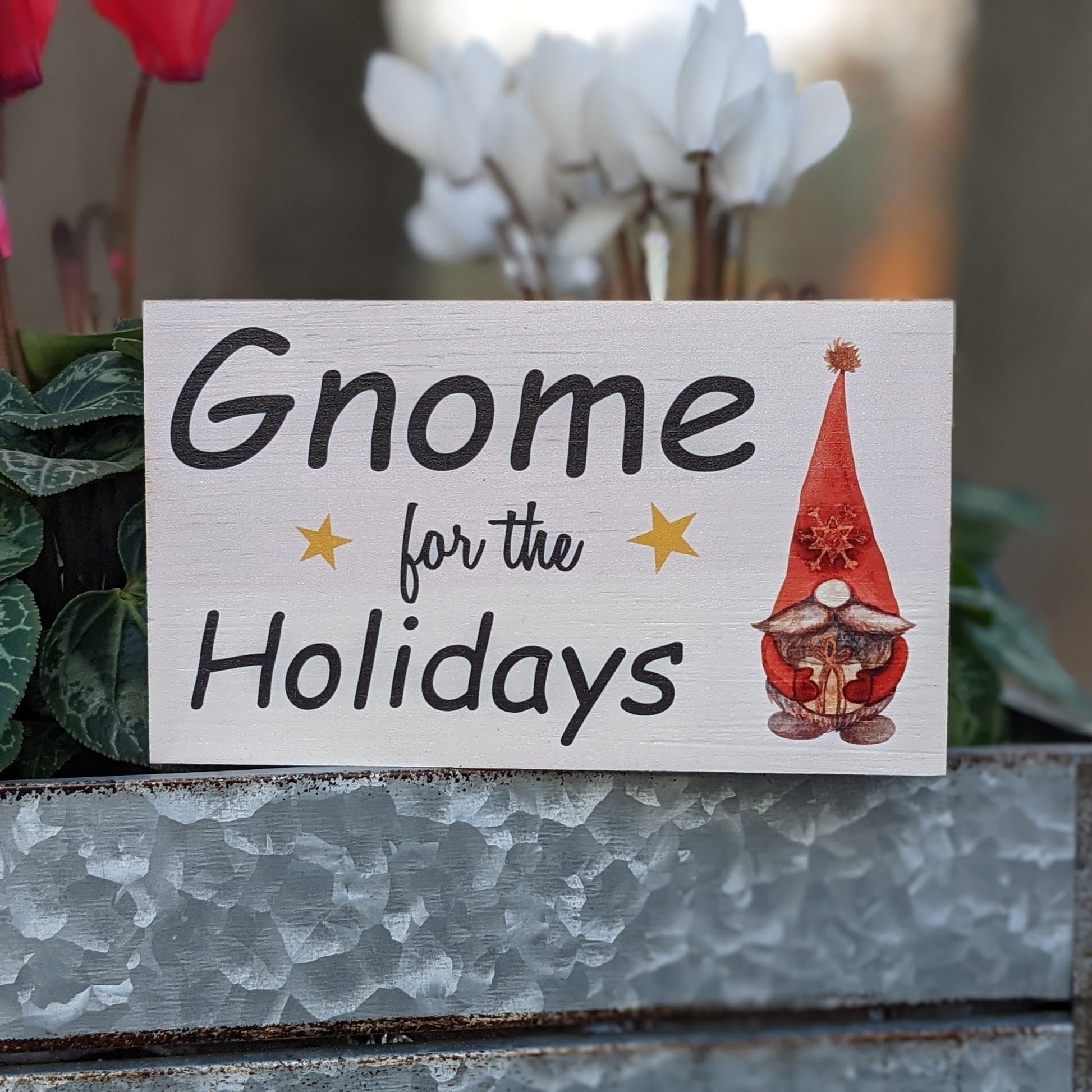 Christmas décor, Small wood sign, friend gift, funny quote, shelf sign, Gnome for the holidays