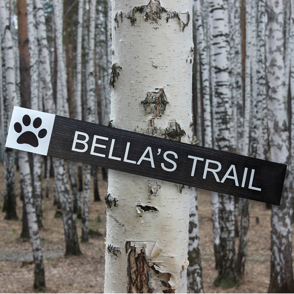 Trail sign, dog name wood sign, custom/personalized cottage trail marker