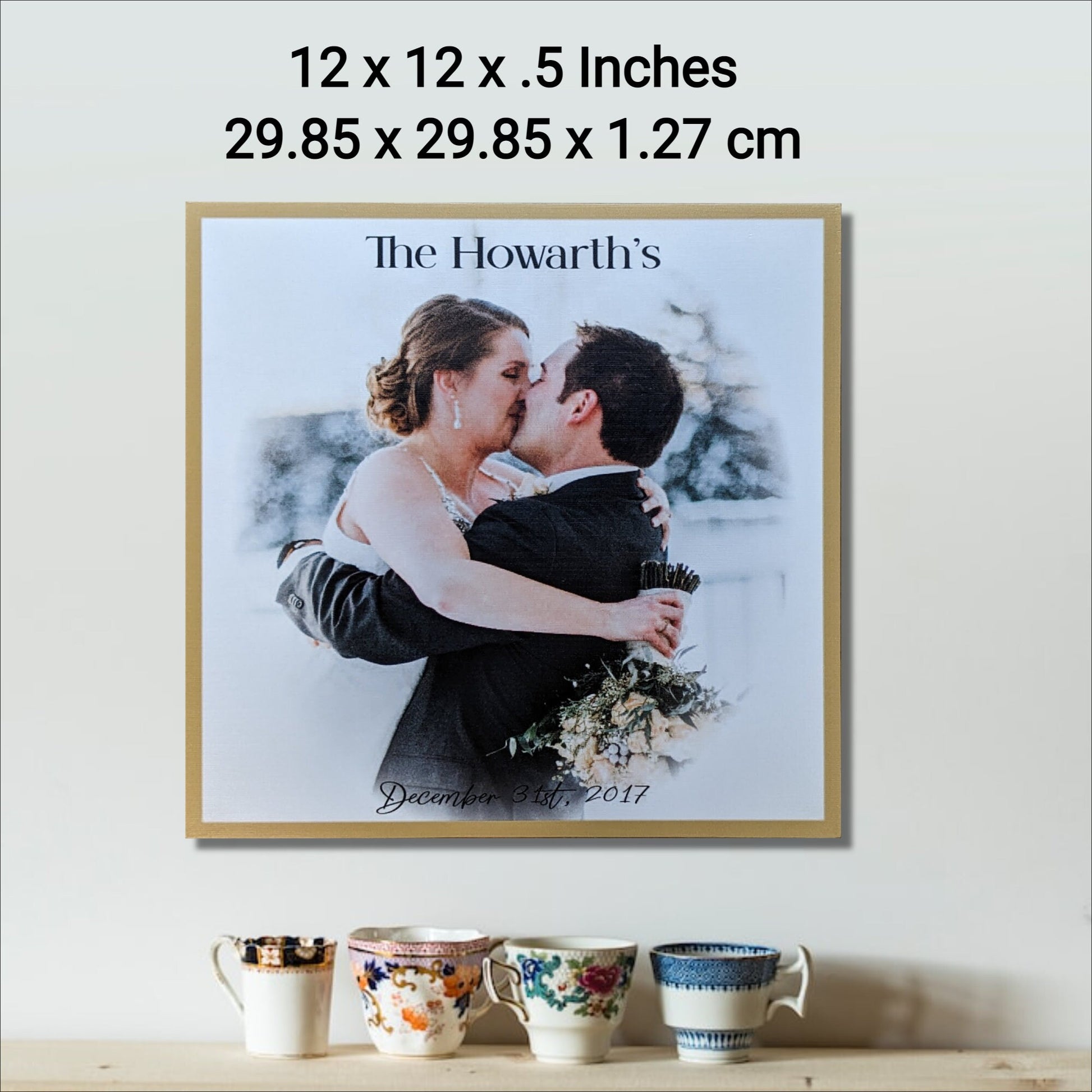 Wedding picture Plaque, couple's names and date, gift for parents