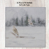 Ceramic Coasters with cork backing,Set of 4,winter nature scene,gift for mom