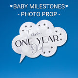 Baby Milestones discs, newborn photo props, wooden gender-neutral design, cloud shaped