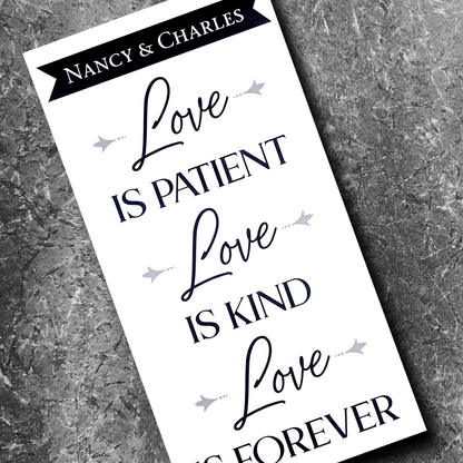 Love is patient, Love is Kind, Love is Forever sign