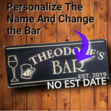 Bar Sign with Wine Glass and Beer Mug